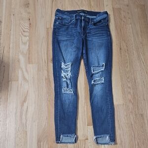 Distressed Blue Jeans
